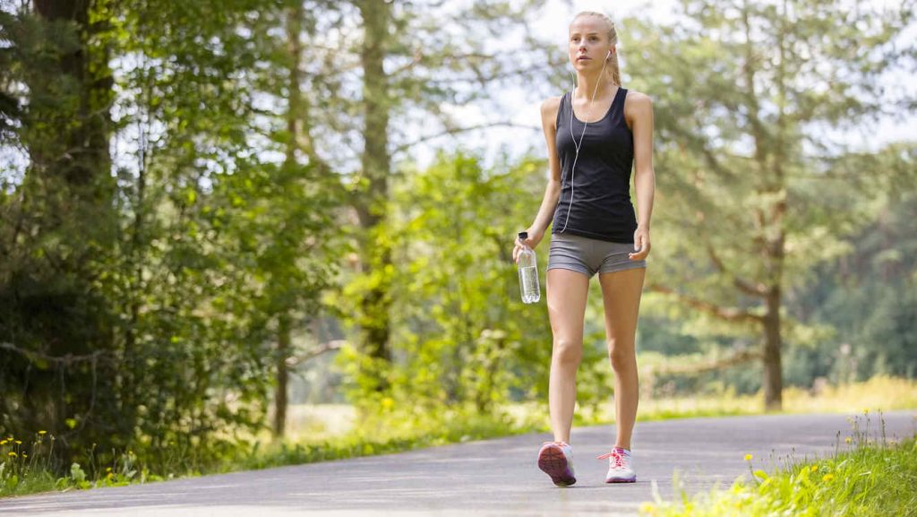 woman walking in park